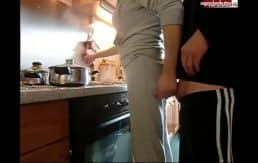 Amateur Big Tits Fucks in kitchen