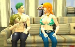 One Piece Nami Follada Fuertemente por Zoro Grandes Tetas Anime Parodia