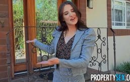 PropertySex Enticing Brunette Real Estate Agent Babe Convinces Picky Client to Purchase Home